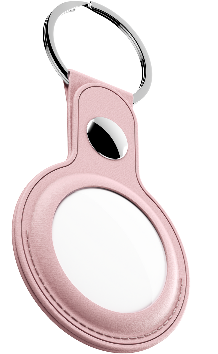 KeyBudz AirTag Leather Keyring hanger roze