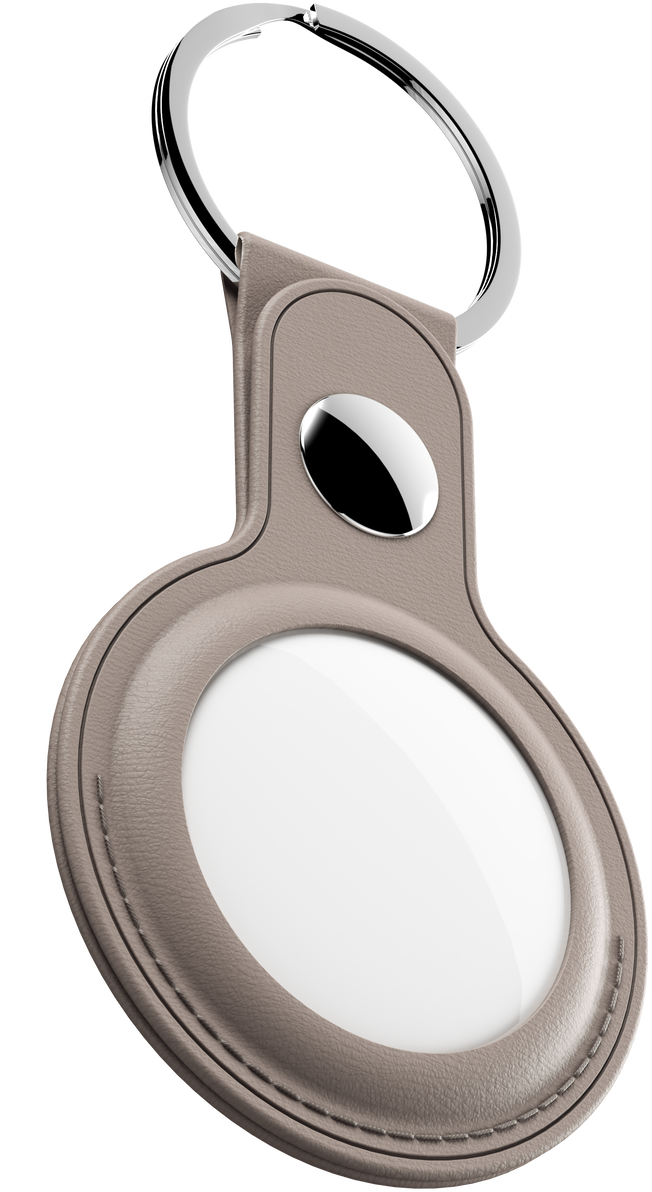 KeyBudz AirTag Leather Keyring hanger beige