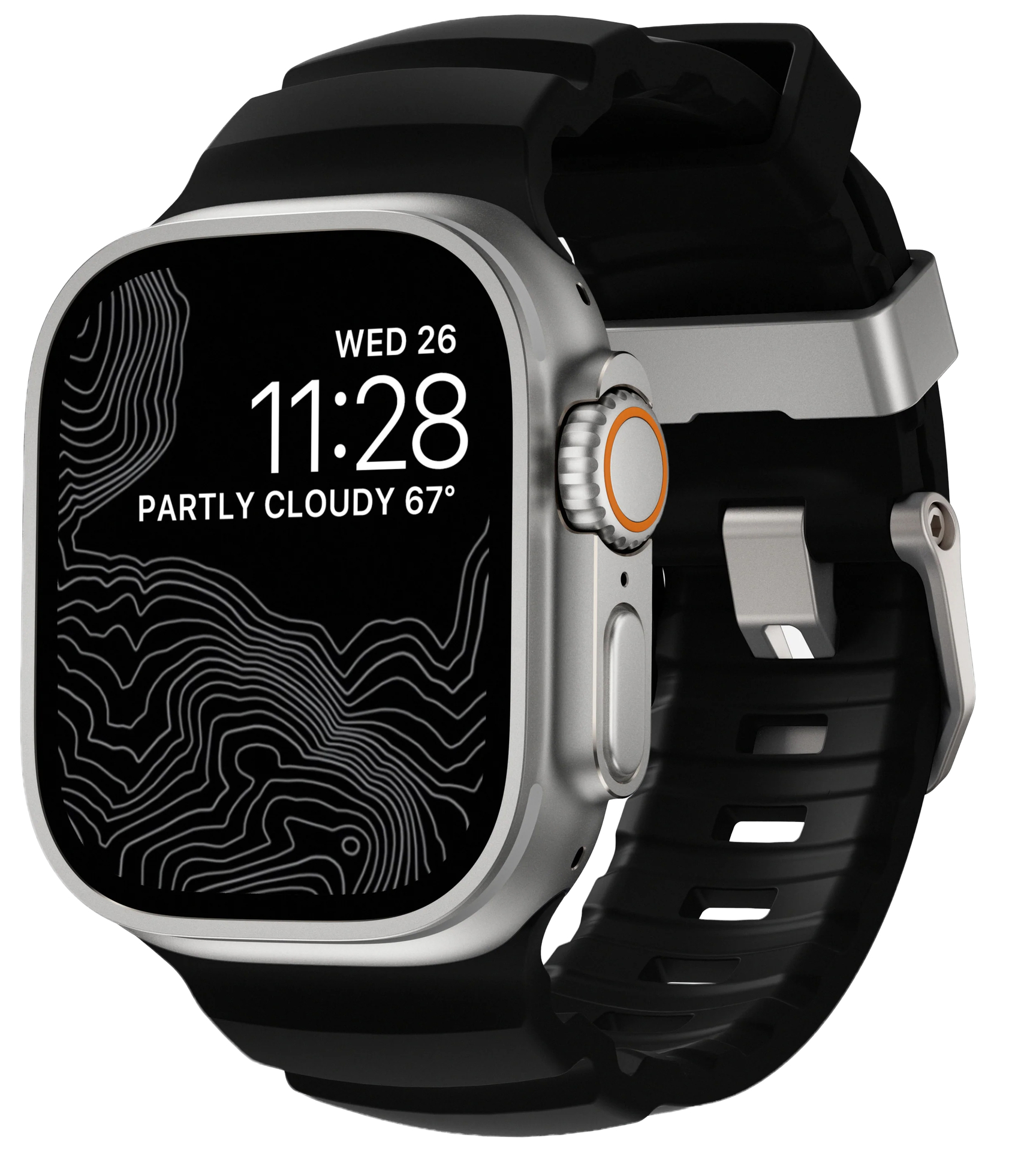 Nomad Rocky Point Apple Watch 49 / 46 /&nbsp;45 mm bandje carbon zwart / titanium