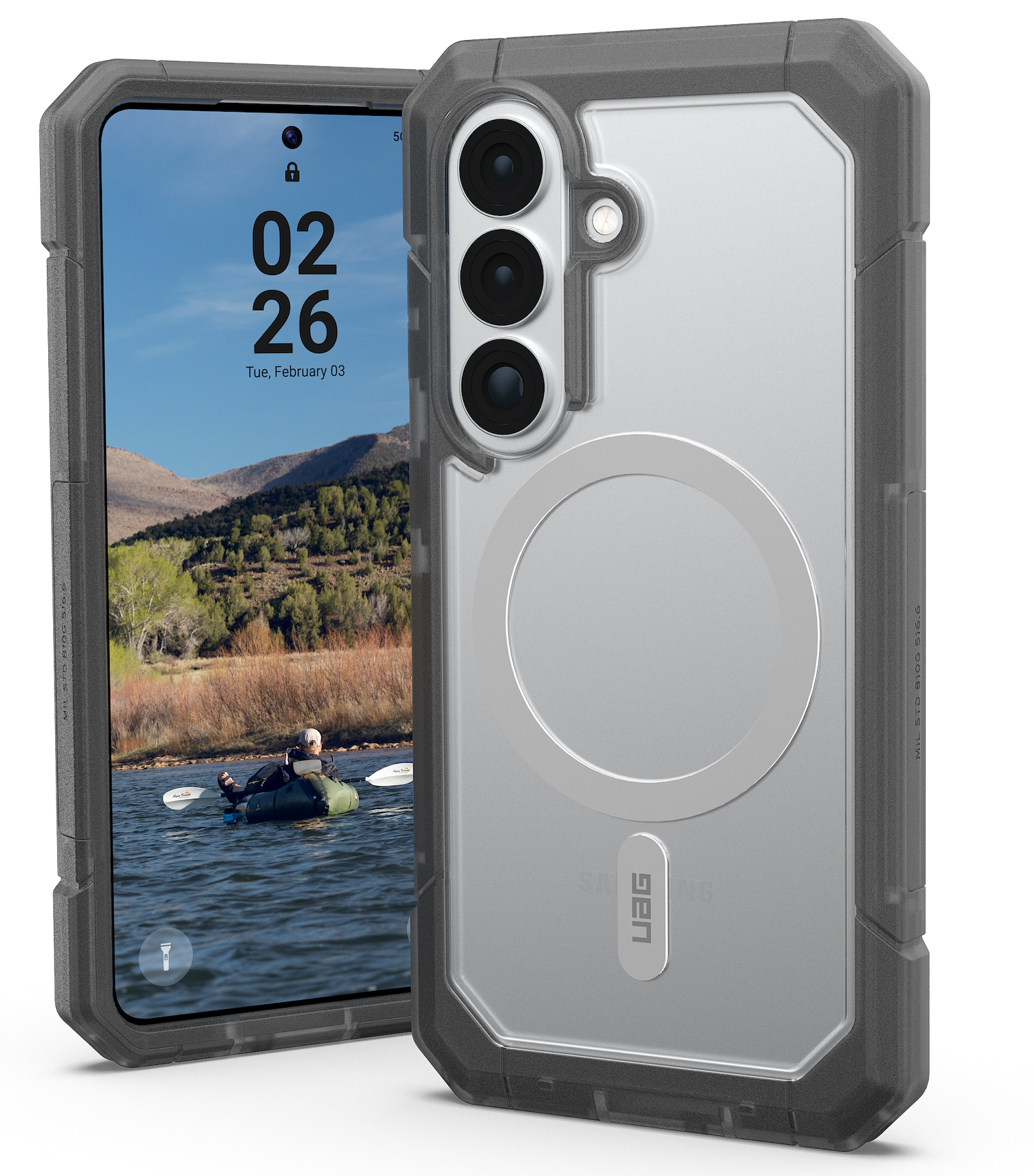 UAG Trooper MagSafe Galaxy S26 hoesje ash doorzichtig