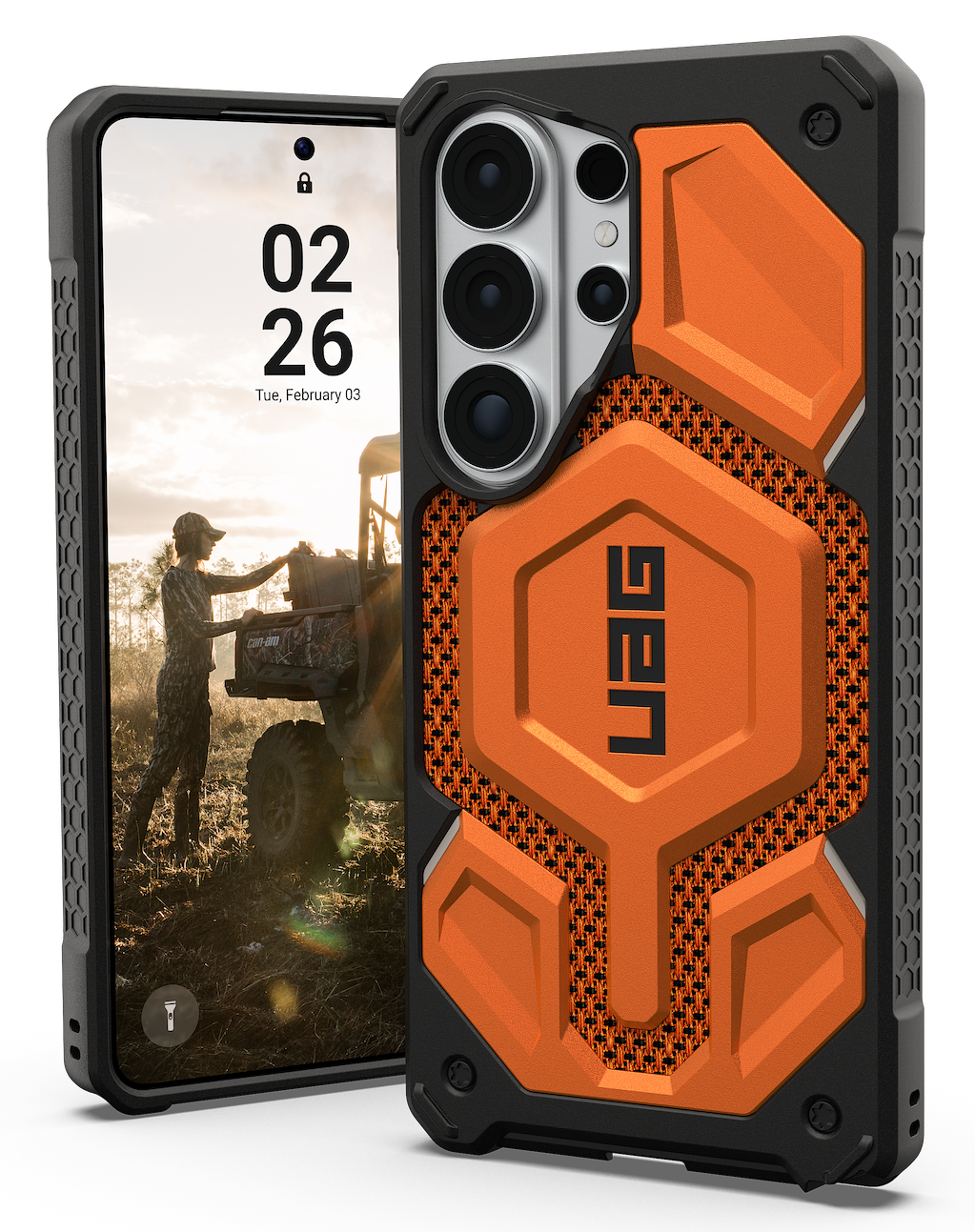 UAG Monarch Pro Galaxy S26 Ultra hoesje kevlar oranje