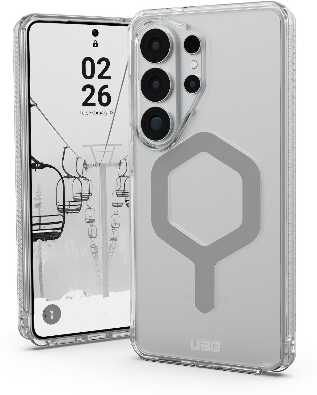 UAG Plyo MagSafe Galaxy S26 Ultra hoesje zilver