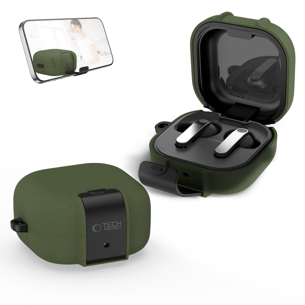 TechProtection Slim Hook Galaxy Buds 4 Pro hoesje groen