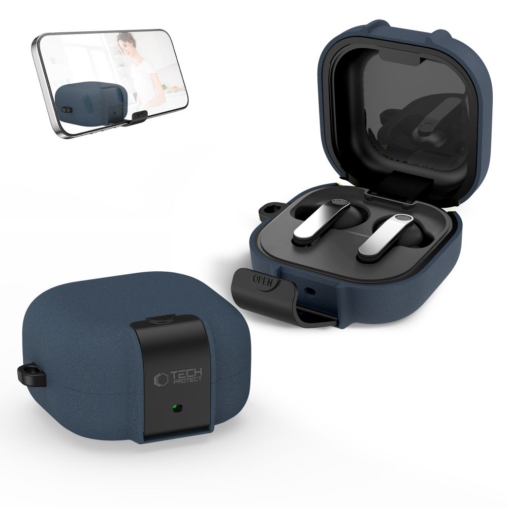 TechProtection Slim Hook Galaxy Buds 4 Pro hoesje blauw