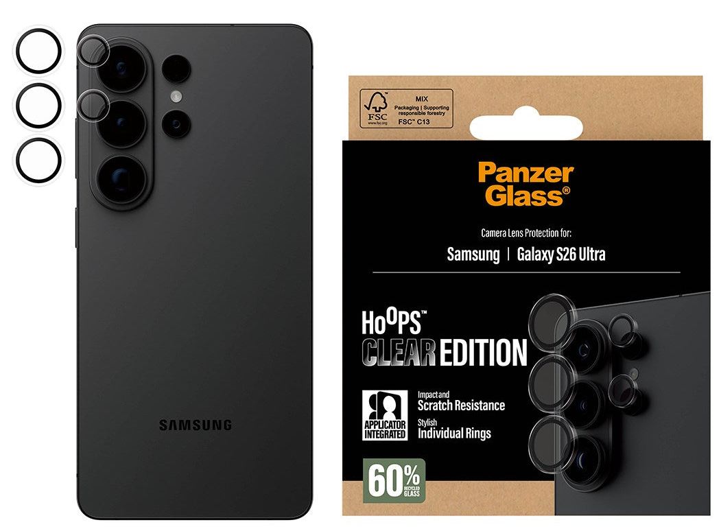 PanzerGlass Hoops Galaxy S26 Ultra Lens screenprotector transparant