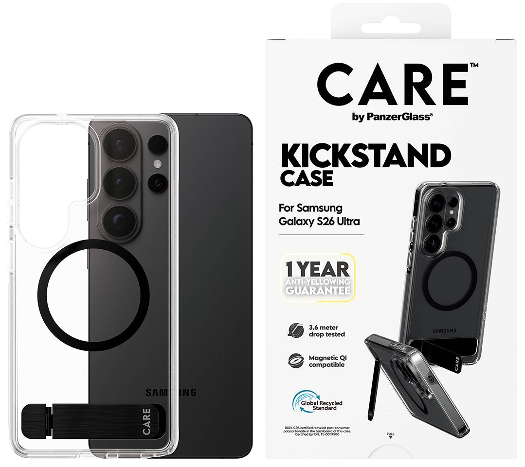 PanzerGlass CARE Urban Explorer MagSafe Kickstand Galaxy S26 Ultra hoesje transparant