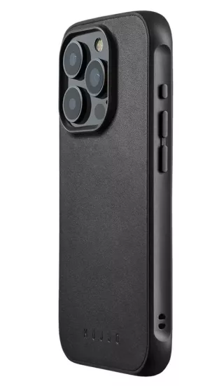 Mujjo leren Shield iPhone 15 Pro Max hoesje zwart