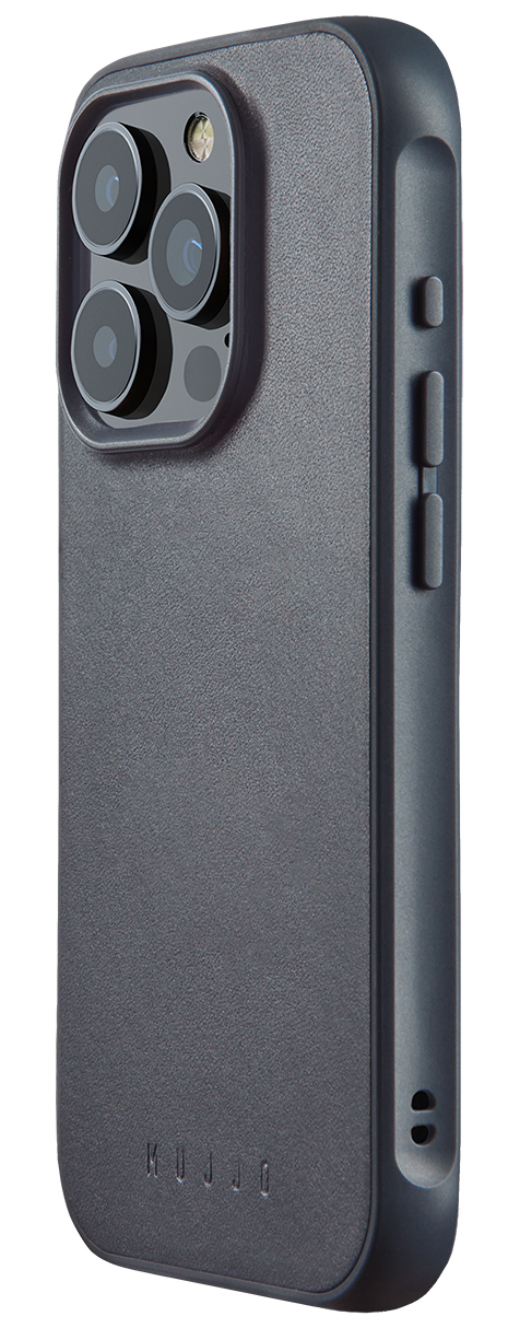 Mujjo leren Shield iPhone 15 Pro Max hoesje blauw