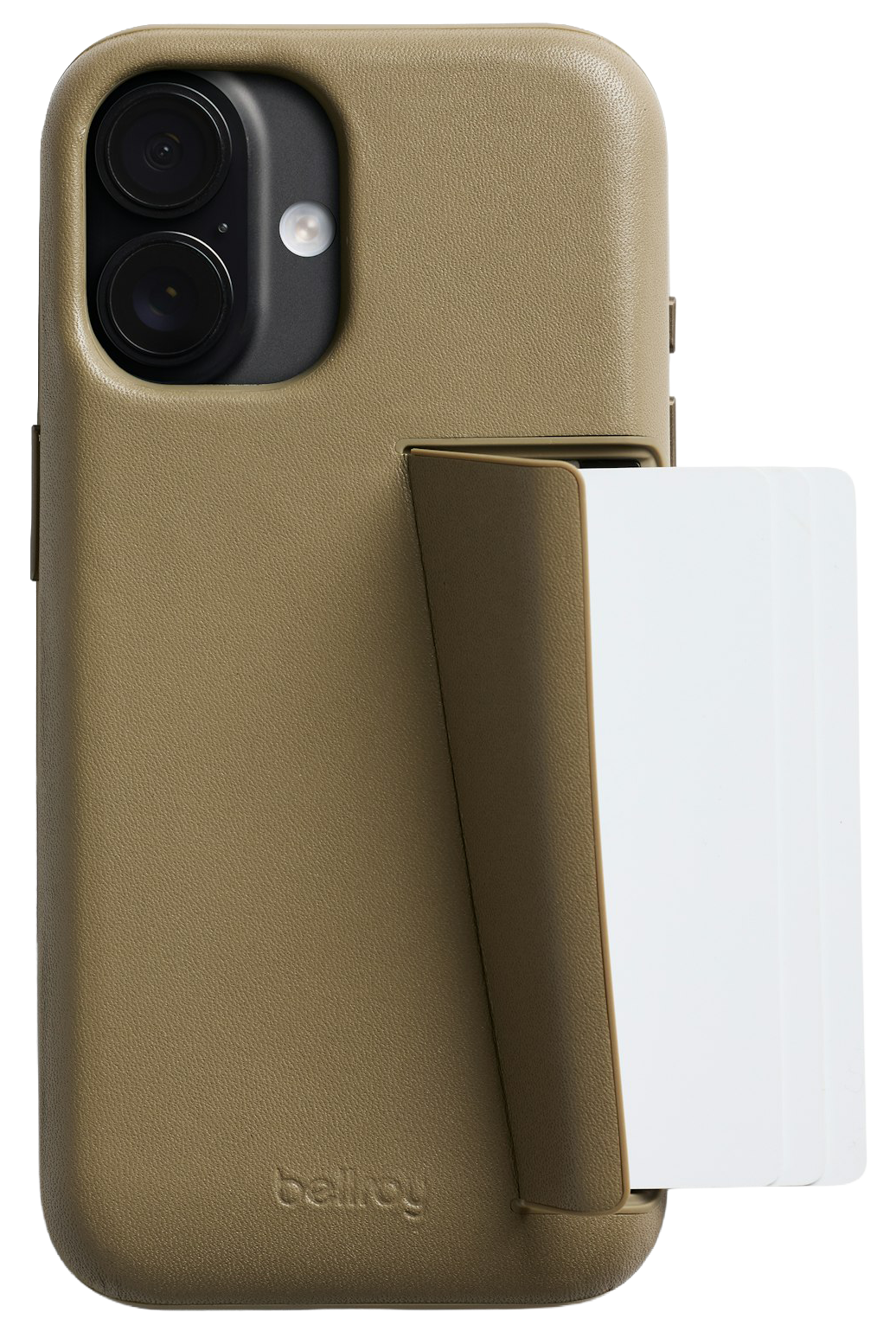 Bellroy Card iPhone 17 wallet hoesje khaki