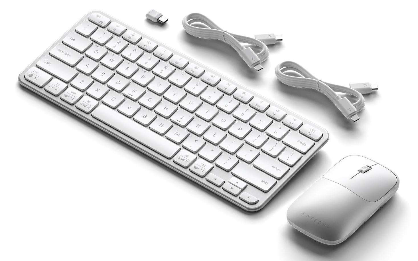 Satechi Slim CEX1 draadloze toetsenbord en muis combo zilver