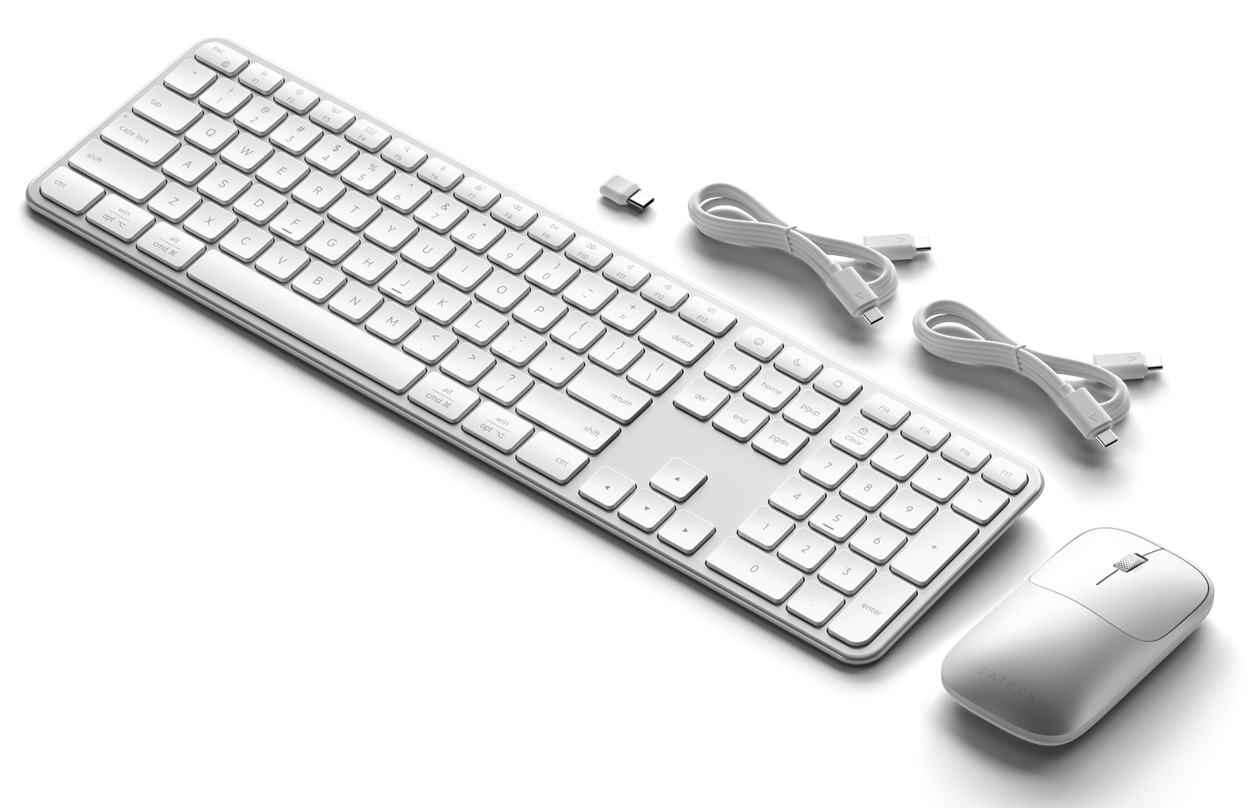 Satechi Slim CEX3 draadloze toetsenbord en muis combo zilver