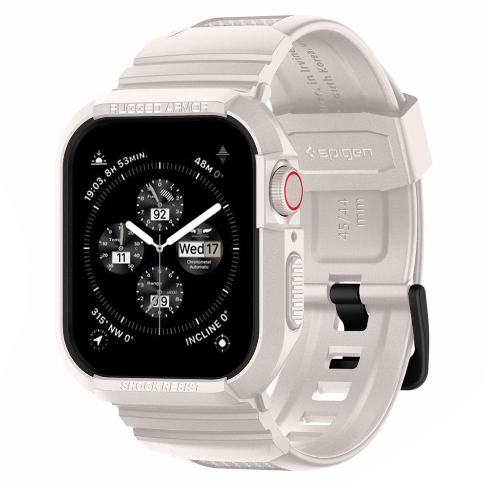Spigen Rugged Armor Pro Apple Watch 45 / 44 mm bandje Beige