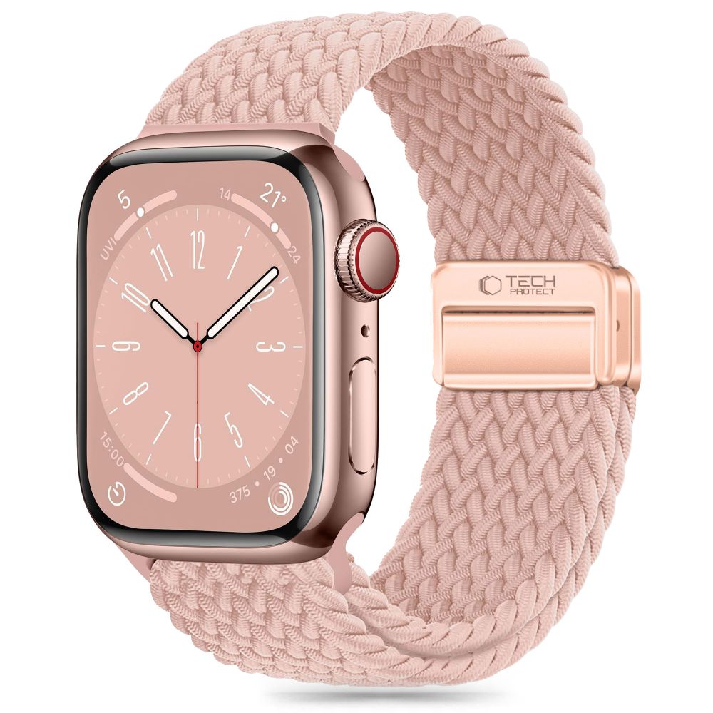 TechProtection Nylon Plus Apple Watch 49 / 46 / 45 / 44 mm bandje roze