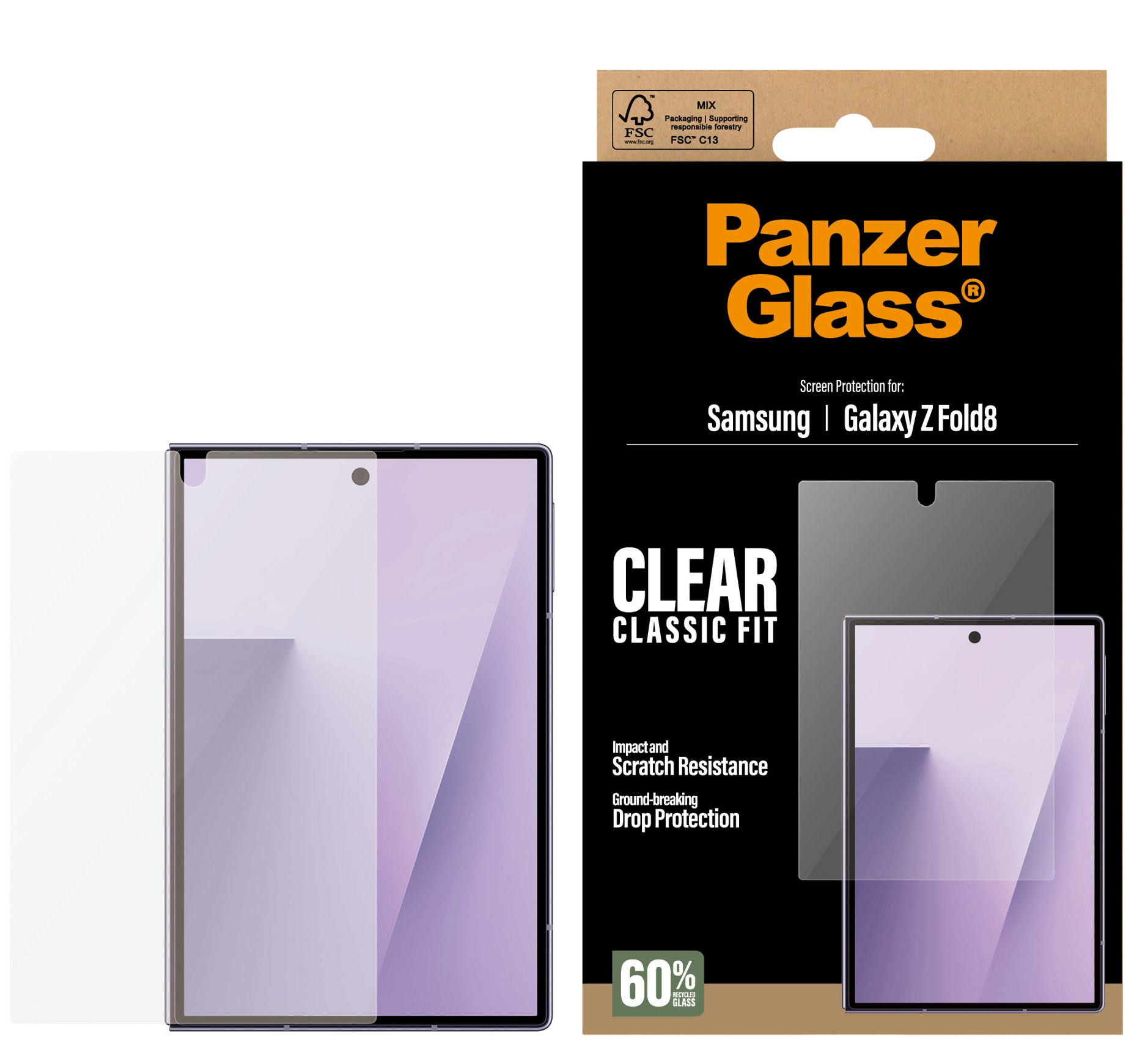 PanzerGlass Sub Classic Fit Galaxy Z Fold 8 screenprotector
