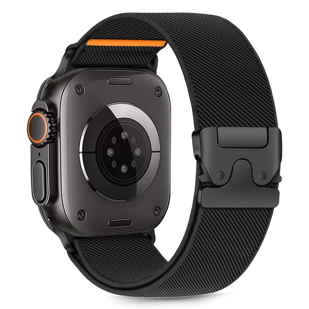 TechProtection Nylon clasp Apple Watch 49 /  46 / 45 / 44 mm bandje zwart