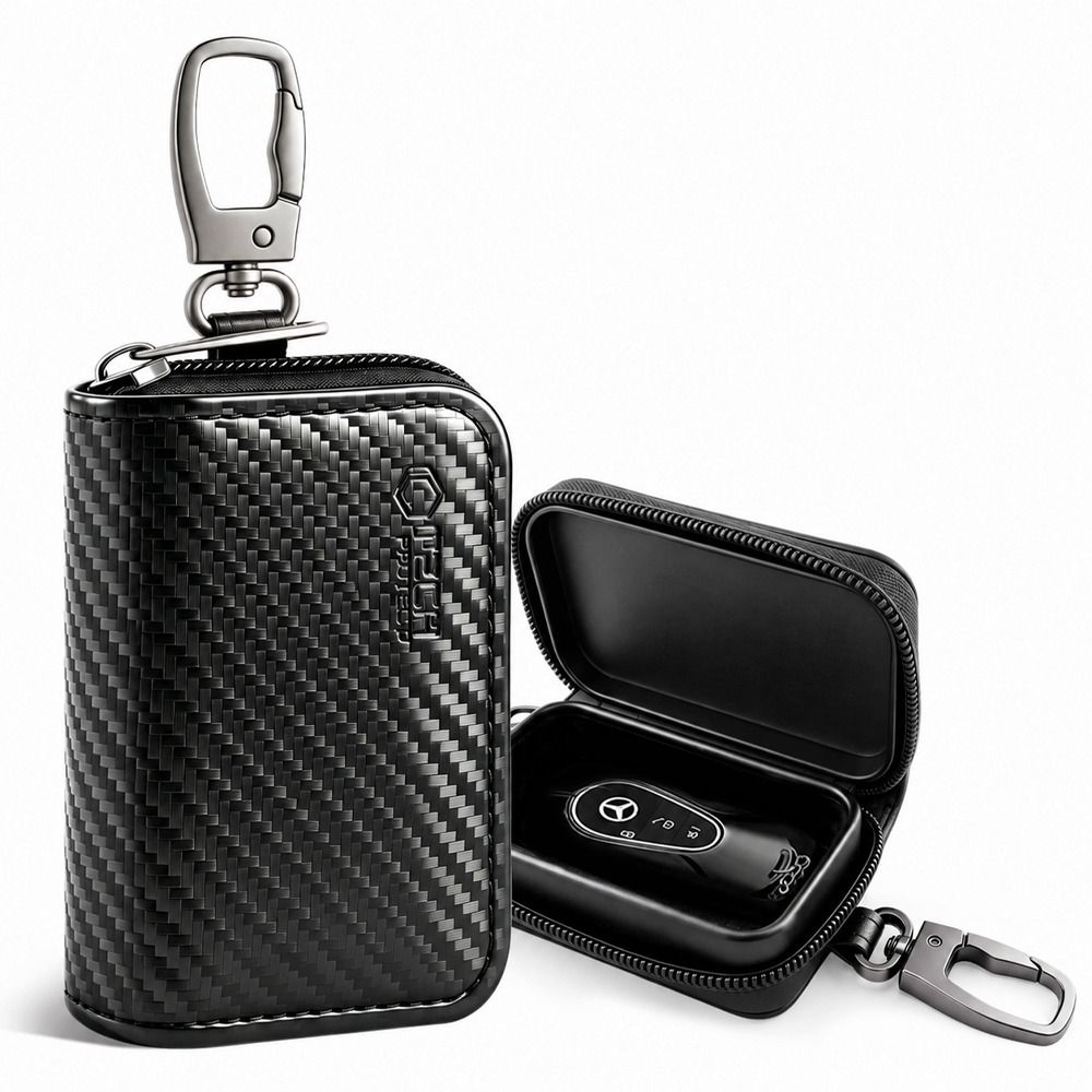 TechProtection autosleutel keyless RFID signal blocker met clip carbon