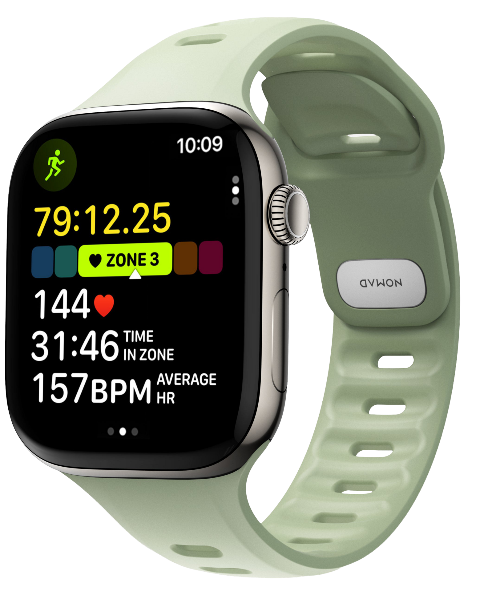 Nomad Tempo FKM Apple Watch  42 / 41 mm armband seagrass