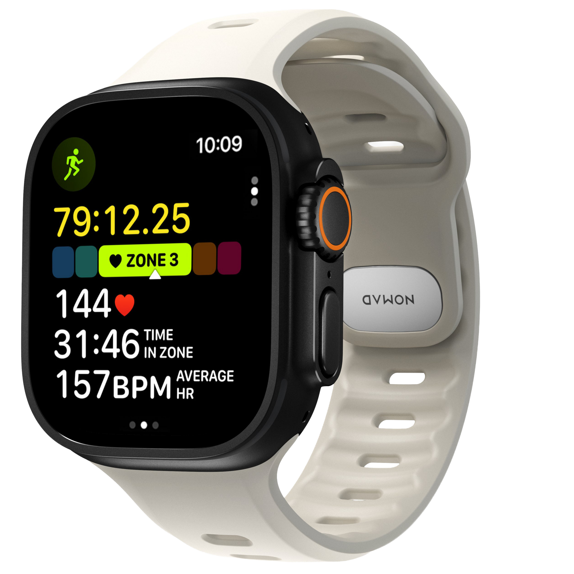 Nomad Tempo FKM Apple Watch Ultra 49 mm bandje driftwood