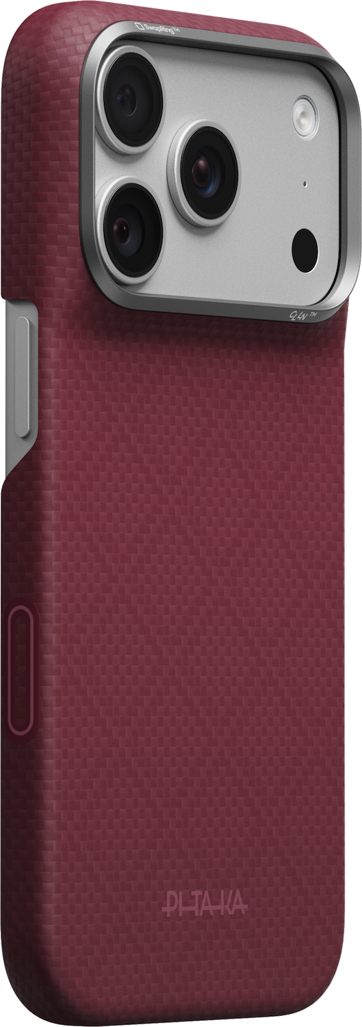 PITAKA Edge iPhone 18 Pro Max hoesje Argyle burgundy