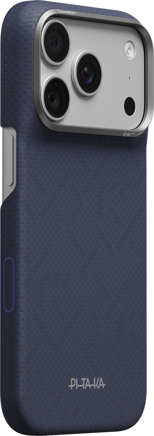 PITAKA Edge iPhone 18 Pro hoesje Argyle donkerblauw 