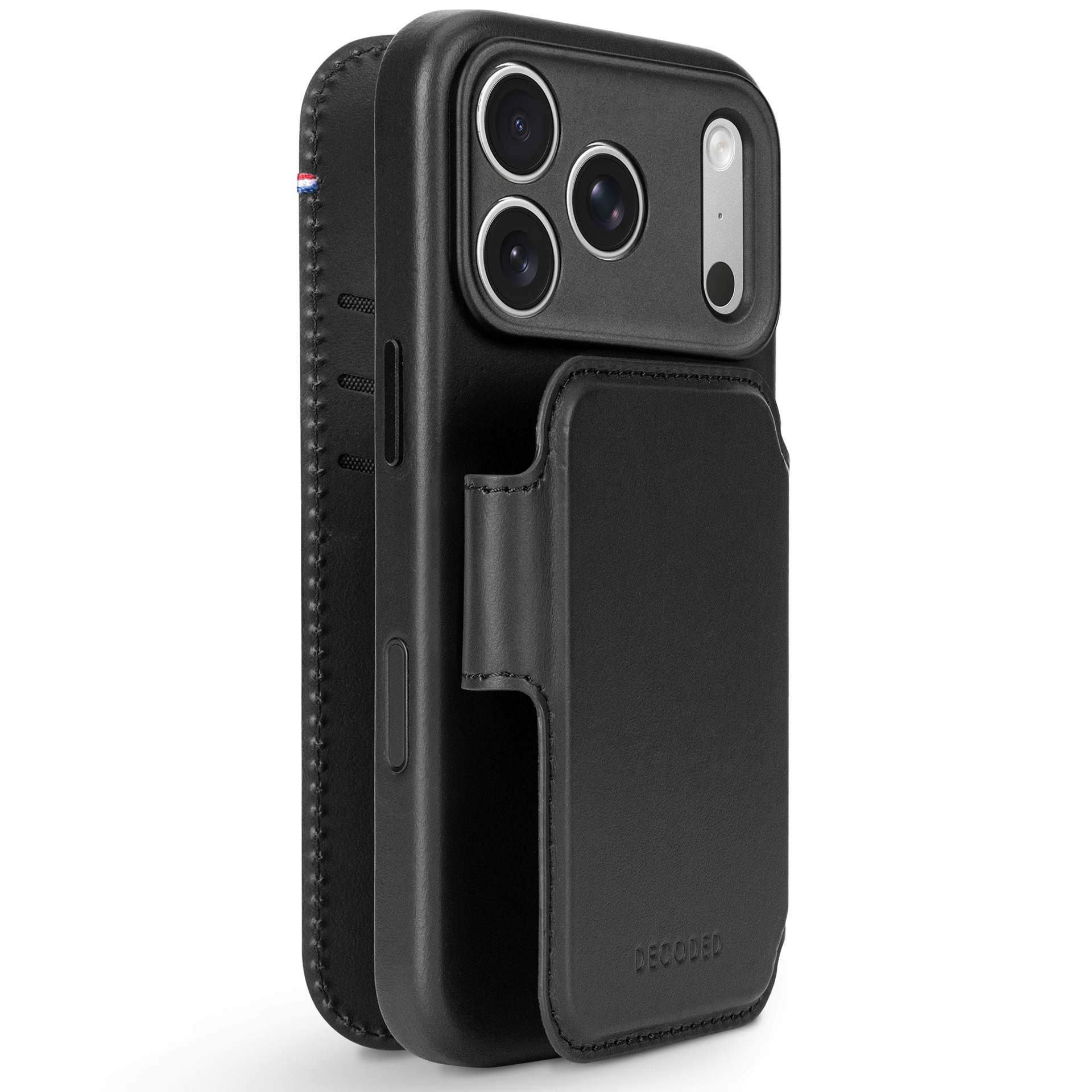 DECODED Leather Detachable Wallet Case iPhone 18 Pro hoesje zwart