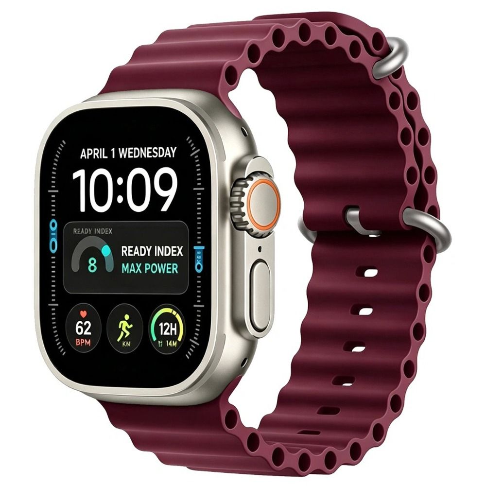 TechProtection Ocean Silikon Apple Watch Ultra Armband 49 / 46 / 45 / 44 mm burgundy rot