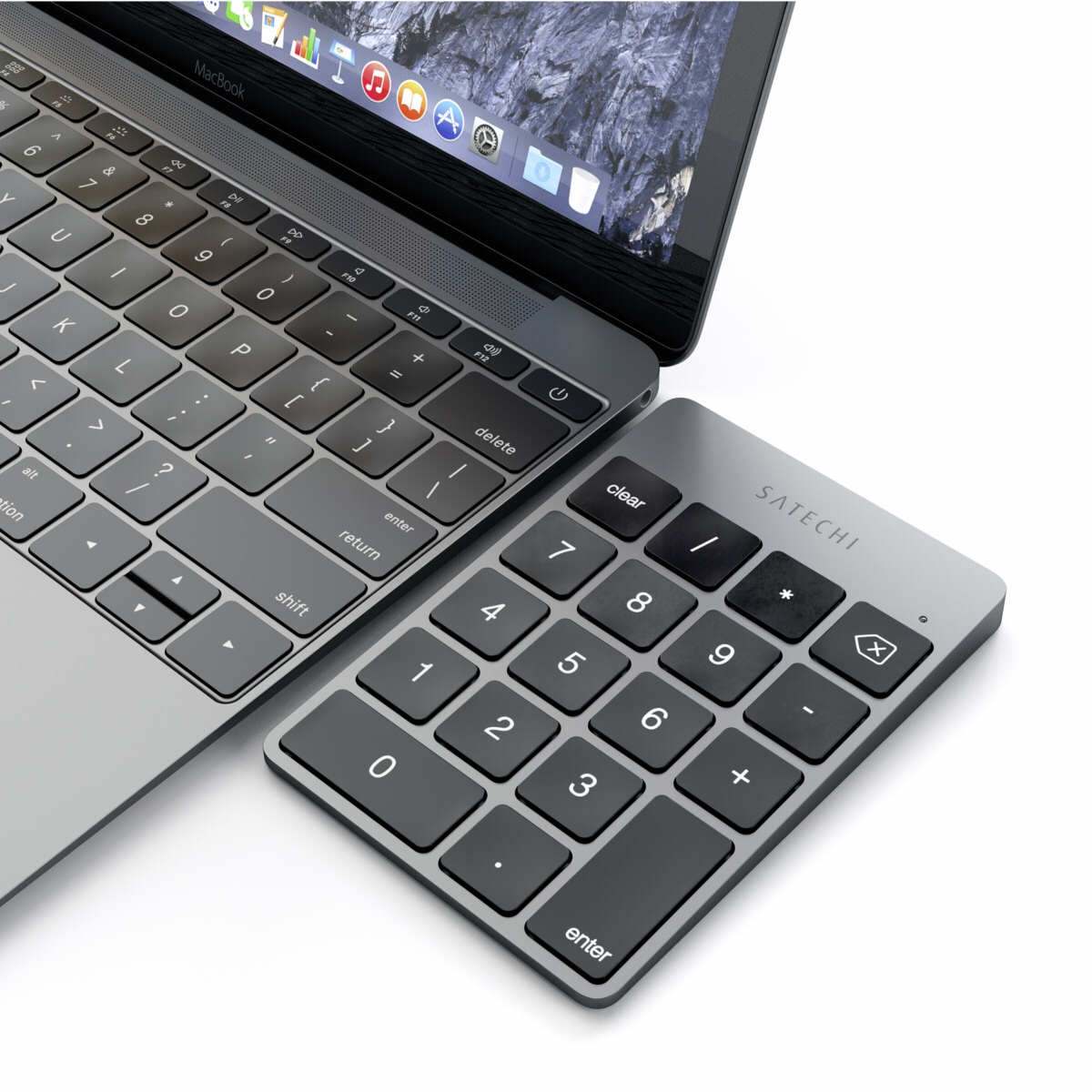 Pikken Politiek Straat Satechi Slim Wireless KeyPad toetsenbord Grijs - Appelhoes