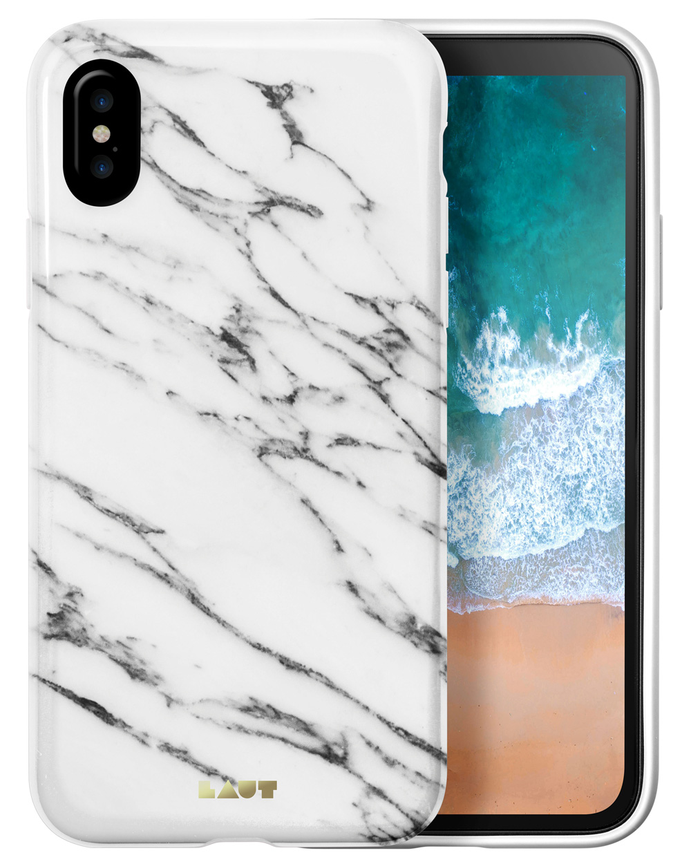 LAUT Huex iPhone X Marble hoesje Wit