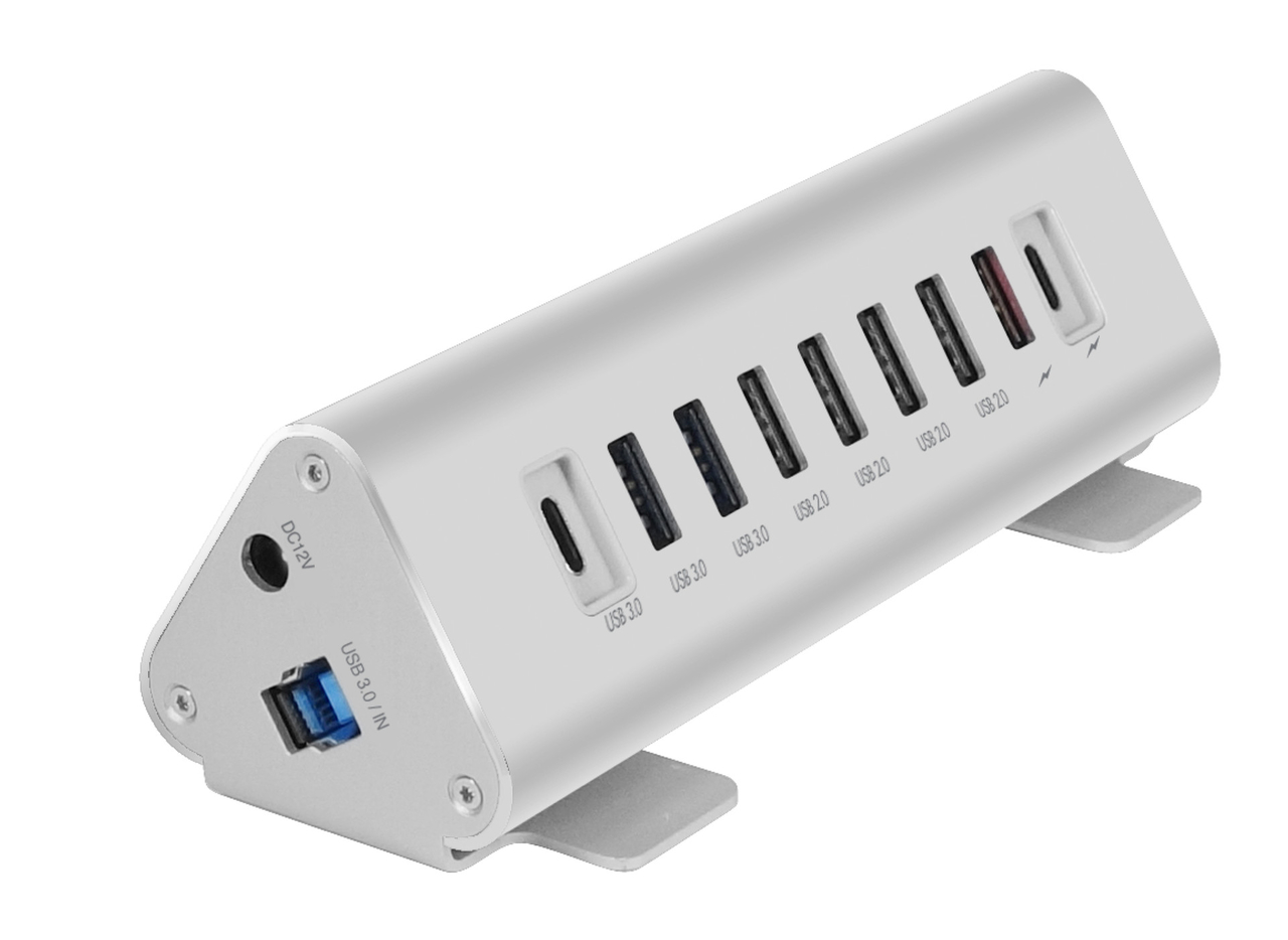 MacAlly TriHub 9 poort USB hub Aluminium