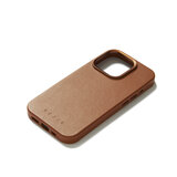 Mujjo Leather MagSafe iPhone 15 Pro hoesje tan