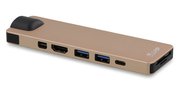 LMP aluminium USB-C Hub 8 poort compact Dock Goud