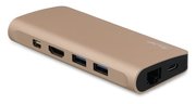 LMP aluminium USB-C Hub Travel dock 9 poort Goud
