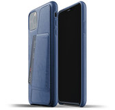 Mujjo Leather Wallet iPhone 11 Pro Max hoes Blauw