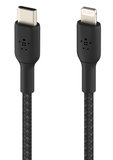 Belkin Braided BoostCharge Lightning USB-C kabel 1 meter Zwart