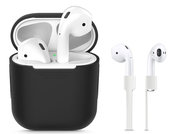 TechProtection AirPods hoesje + AirPods strap Zwart