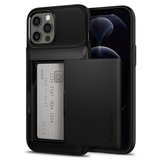 Spigen Slim Armor Wallet iPhone 12 Pro Max hoesje Zwart