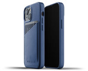 Mujjo Leather Wallet iPhone 13 mini hoesje Blauw