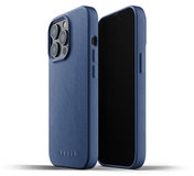 Mujjo Leather case iPhone 13 Pro hoesje Blauw