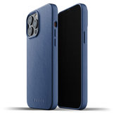 Mujjo Leather case iPhone 13 Pro Max hoesje Blauw