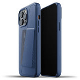 Mujjo Leather Wallet iPhone 13 Pro Max hoesje Blauw