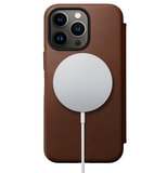 Nomad Leather MagSafe Folio iPhone 13 Pro Max hoesje Bruin