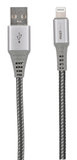 Musthavz Nylon USB-A naar Lightning kabel 1 meter Grijs
