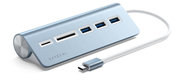 Satechi Combo Aluminium USB-C naar USB hub Blauw