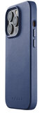 Mujjo Leather MagSafe iPhone 14 Pro hoesje blauw