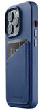Mujjo Leather Wallet iPhone 14 Pro hoesje blauw