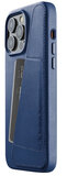 Mujjo Leather Wallet iPhone 14 Pro Max hoesje blauw