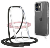 Tech Protection transparant iPhone 11 hoesje met koord Zwart / Roze