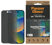 PanzerGlass Privacy Edge to Edge Glazen iPhone 14 Pro screenprotector met applicator