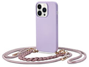 Tech Protection Luxe iPhone 14 Pro Max hoesje met draagkoord violet