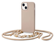 Tech Protection Luxe iPhone 14 Plus hoesje  met draagkoord beige